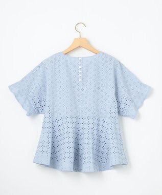 組曲 L 【WEB限定カラーあり】エンブロイダリーレース ペプラムブラウス 【WEB限定】サックス系9