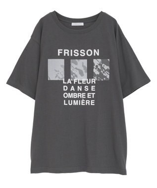 Green Parks ＳＥＴ２点フォトＴシャツ＋レースキャミビスチェ Charcoal Gray
