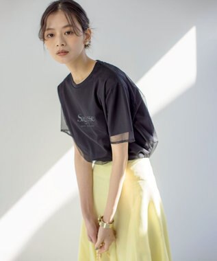 組曲 チュールロゴ Ｔシャツ ブラック系