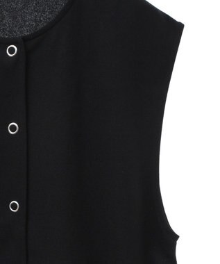 Green Parks カットジョーゼットペプラムベスト Black