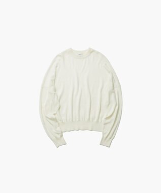ATON SHEER WOOL | クルーネックセーター OFF WHITE