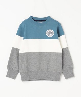 J.PRESS KIDS 【110-130cm】COMBI トリコロール トレーナー ブルー×グレー系