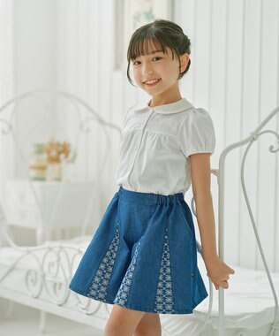 組曲 KIDS 【110-140㎝】レーシー ブラウス オフホワイト