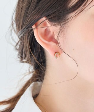 Phoebe 〈金属アレルギー対応〉グロッシーミニホースシューピアス　ゴールド　ステンレス/馬蹄/蹄鉄/ラッキーモチーフ/ギフト/プレゼント