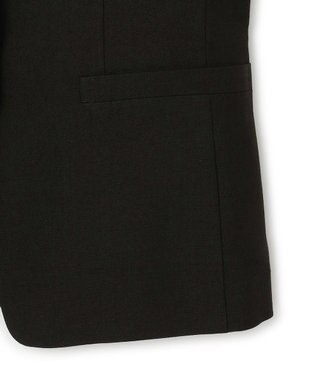 23区 S 【洗える/セットアップ対応】アイアスマットストレッチ ノーカラー ジャケット ブラック系