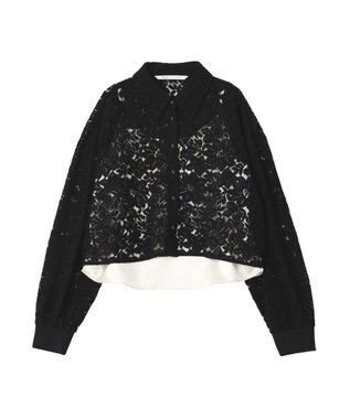 YECCA VECCA [2SET]キャミレイヤードレースシャツ Black