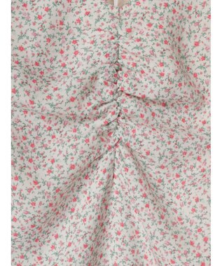 earth music&ecology 袖ドロストフラワーワンピース Pink