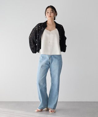 YECCA VECCA [2SET]キャミレイヤードレースシャツ Black