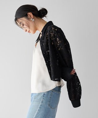 YECCA VECCA [2SET]キャミレイヤードレースシャツ Black