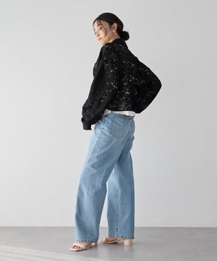 YECCA VECCA [2SET]キャミレイヤードレースシャツ Black