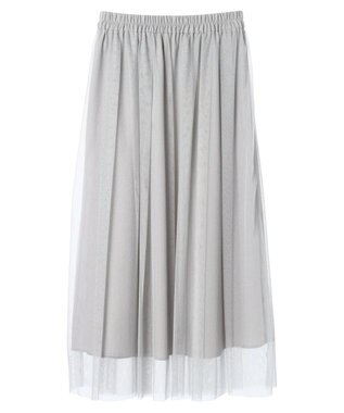 YECCA VECCA ラメチュールギャザースカート Light Gray