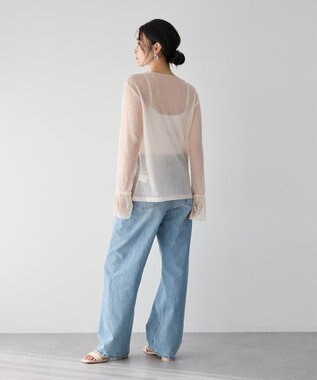 YECCA VECCA 袖レースシアートップス Ivory