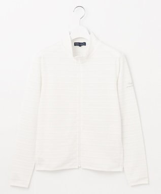 23区GOLF 【WOMEN】便利なUV羽織！【吸水速乾/UVカット】ラメボーダージャージ ホワイト系