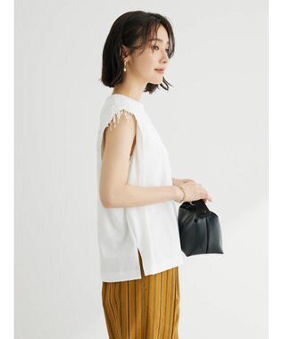 Green Parks ・ＳＵＧＡＲ　ＳＰＯＯＮ　フリンジフレンチＴシャツ Off White