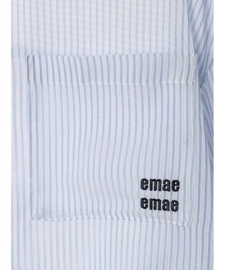 earth music&ecology 袖スリットリボンロングシャツ Sax