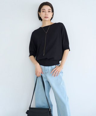 UNFILO スゴ機能 パフスリーブニット ブラック