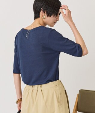 AMERICAN HOLIC シアーリブ配色プルオーバー Navy