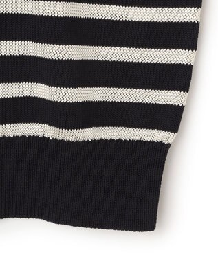 BEIGE， HELIODOR / レーヨンボーダーマリンボタンニット Navy × Ecru