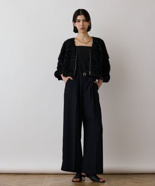 GRACE CONTINENTAL フラワーチュール刺繍ブルゾン ブラック