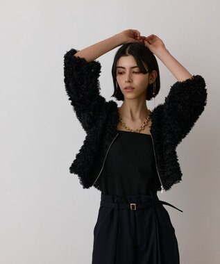 GRACE CONTINENTAL フラワーチュール刺繍ブルゾン ブラック