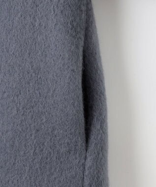 組曲 S スタンドカラーシャギーコート チャコールグレー系