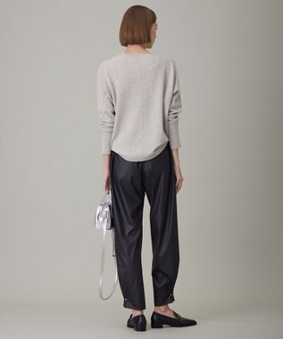 ICB 【洗える】 ライトフェイクレザー バレルパンツ ブラック系