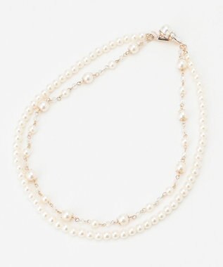  ビジューパール調2連 ネックレス