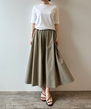 UNFILO FINE MOVE フレアスカート モカ