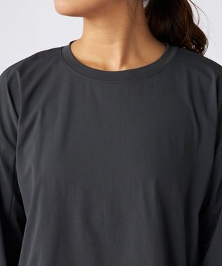 OP／FILA 【Ocean Pacific】バックフリルラッシュガード  レギンスセットウェア チャコールグレー