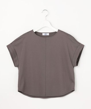 J.PRESS LADIES L 【2WAY】コットンスムース フレンチスリーブ カットソー モカ系