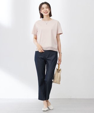 J.PRESS LADIES 【WEB限定・洗える】シャンブレーサテン テーパード パンツ 【WEB限定】ネイビーシャンブレー系