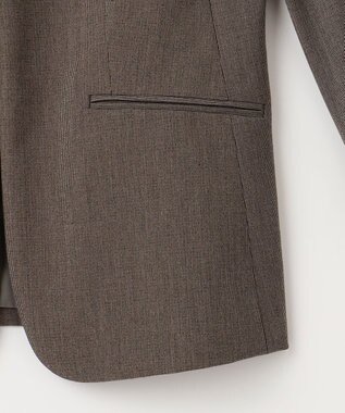 J.PRESS LADIES T/Rアルガンシルク ノーカラー ジャケット ブラウン系