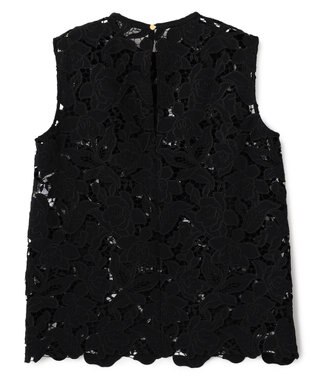 BEIGE， CITRINE / エンブロイダリーレースノースリーブブブラウス Black