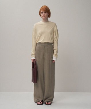 ATON COTTON LINEN FRAISE | ロングスリーブＴシャツ BEIGE