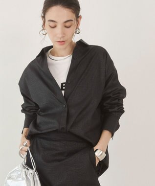 WEGO 【ANGIE VINTAGE】レザーライクシャツ＆スカートセットアップ ブラック