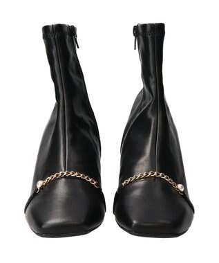 Bridget Birkin 【Bridget Birkin】アクセサリーパールチェーンショートブーツ ブラック