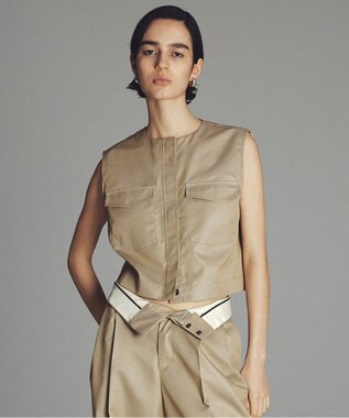 撥水・手洗い可】チノギャバジン ジレブラウス / uncrave