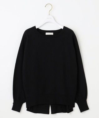 ANY SIS 【CICA加工・選べる9色展開】クルーネックバックスリット ニット 黒
