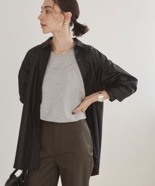 WEGO 【ANGIE VINTAGE】レザーライクシャツ＆スカートセットアップ ブラック