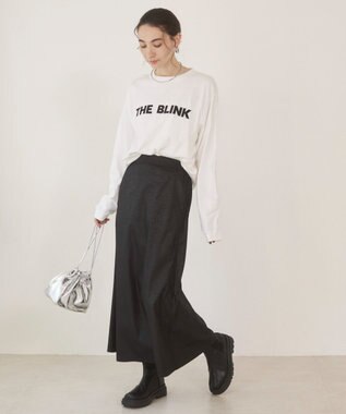 WEGO 【ANGIE VINTAGE】レザーライクシャツ＆スカートセットアップ ブラック