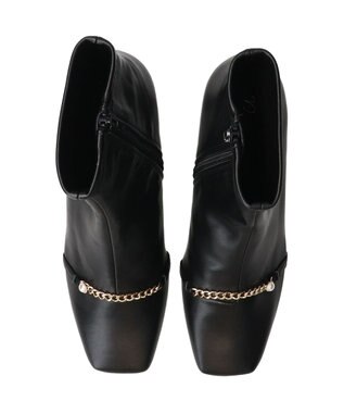 Bridget Birkin 【Bridget Birkin】アクセサリーパールチェーンショートブーツ ブラック