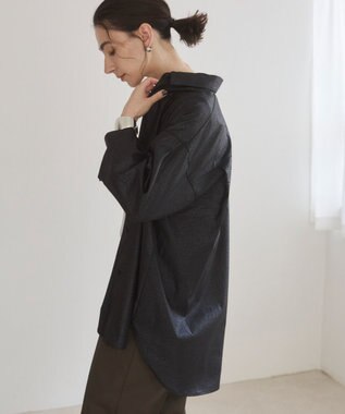 WEGO 【ANGIE VINTAGE】レザーライクシャツ＆スカートセットアップ ブラック