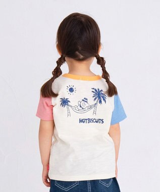 MIKI HOUSE HOT BISCUITS 【80-120cm】 サーフ柄 スラブ天竺 半袖Tシャツ マルチカラー