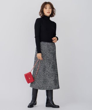 23区 【CLASSY.1月号掲載】ウーステッドウール タートルネック ニット ブラック系