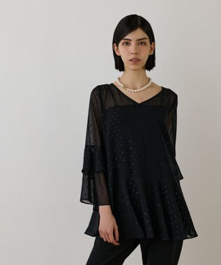 GRACE CONTINENTAL フィルムジャガードフリルトップ