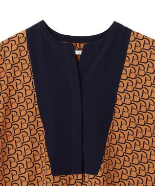 BEIGE， 【S-size】MONT THABOR / ロゴブラウス Tan×Navy