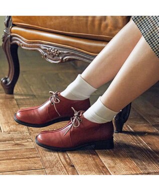 ing <ing>レースアップアンクルブーツ レッド