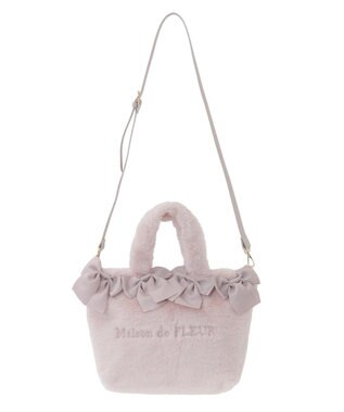 Maison de FLEUR ピンクマニア2Wayファーリボンバッグ Light Pink