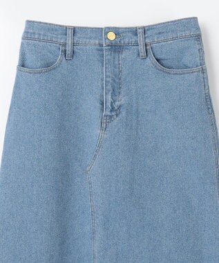 ANY 【洗濯機可能/ストレッチ】フロントスリットデニムスカート ライトインディゴ