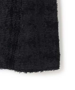 ICB ダイヤカットジャカードブラウス ブラック系